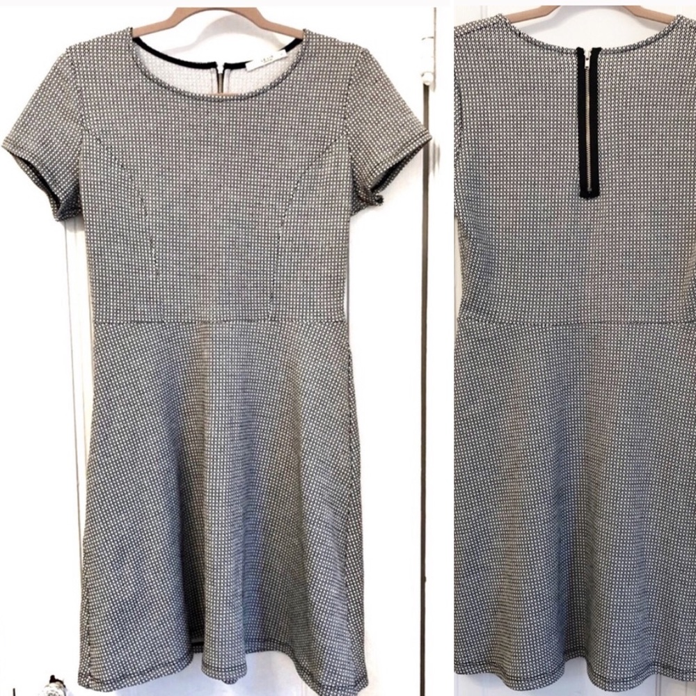 Le Lis | Stitch Fix black and white pattern fit & flare dress size medium